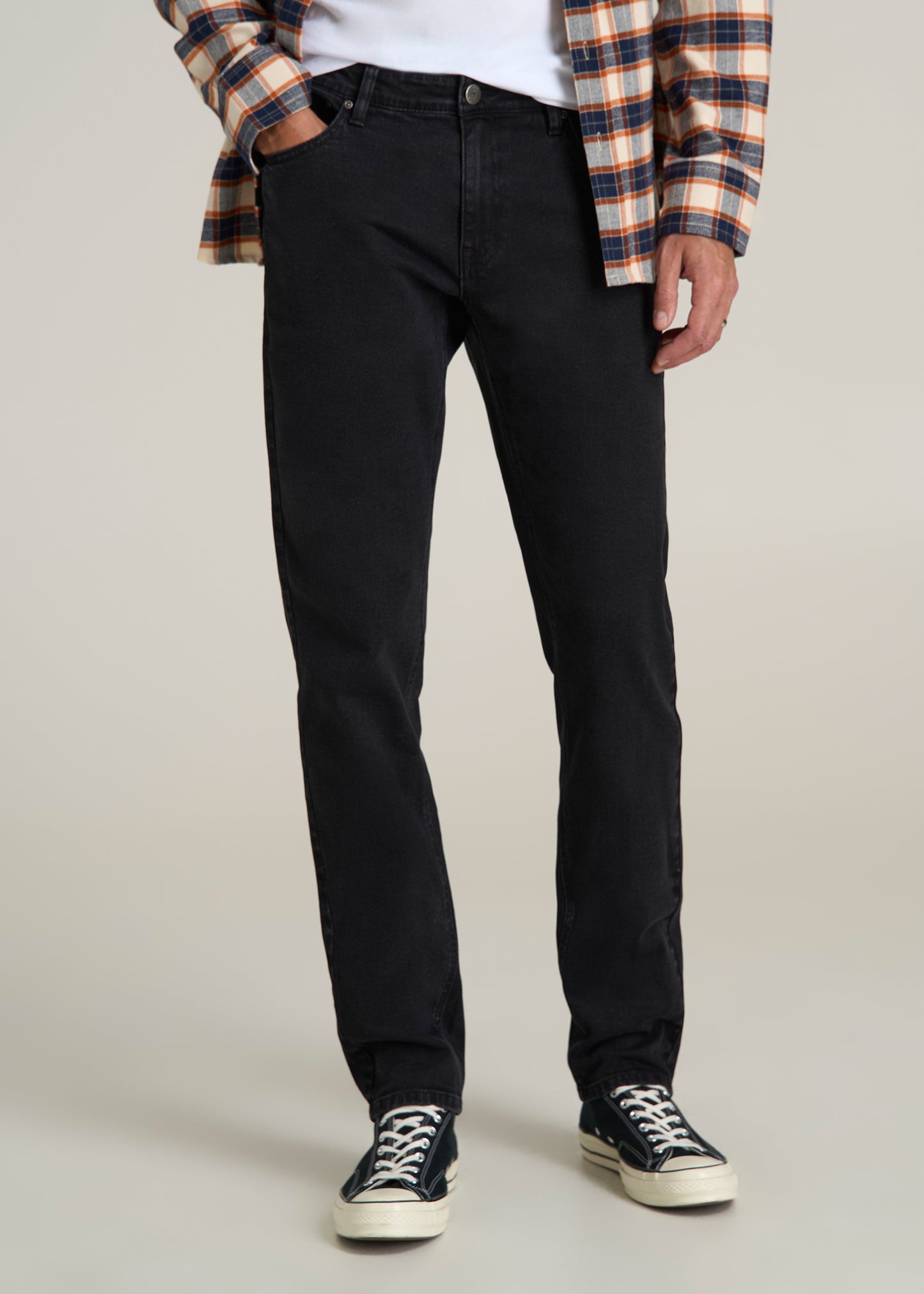 Carman TAPERED Jeans for Tall Men in Onyx Black Wash