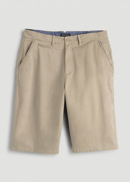 Chino Shorts for Tall Men in Desert Khaki