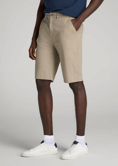Chino Shorts for Tall Men in Desert Khaki