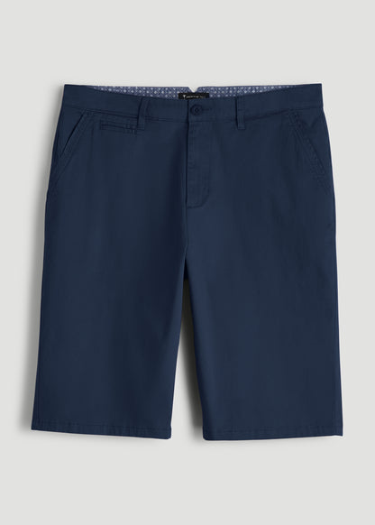Chino Shorts for Tall Men in Marine Navy