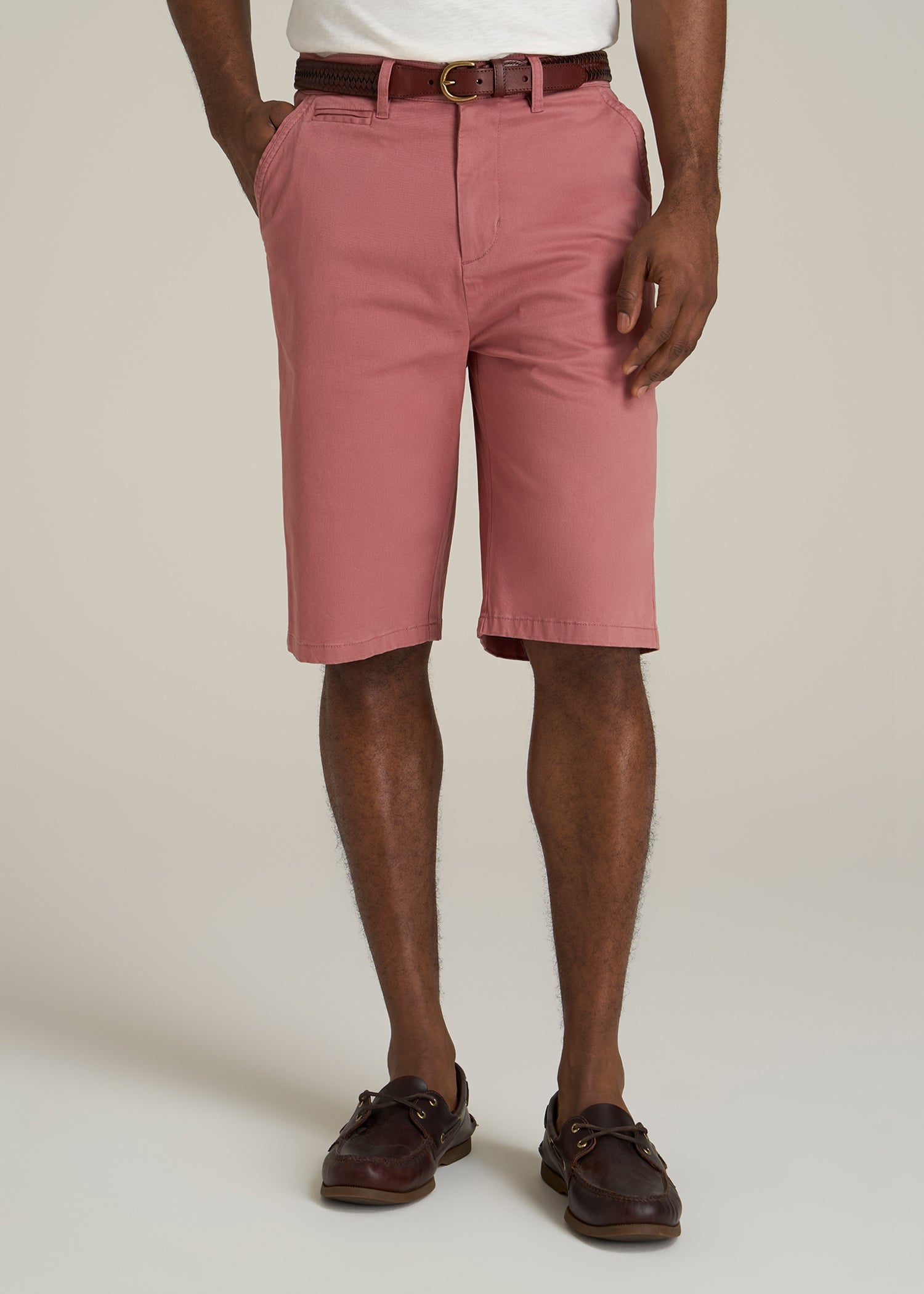 Chino Shorts for Tall Men in Withered Rose