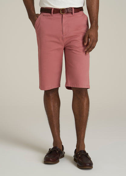 Chino Shorts for Tall Men in Withered Rose