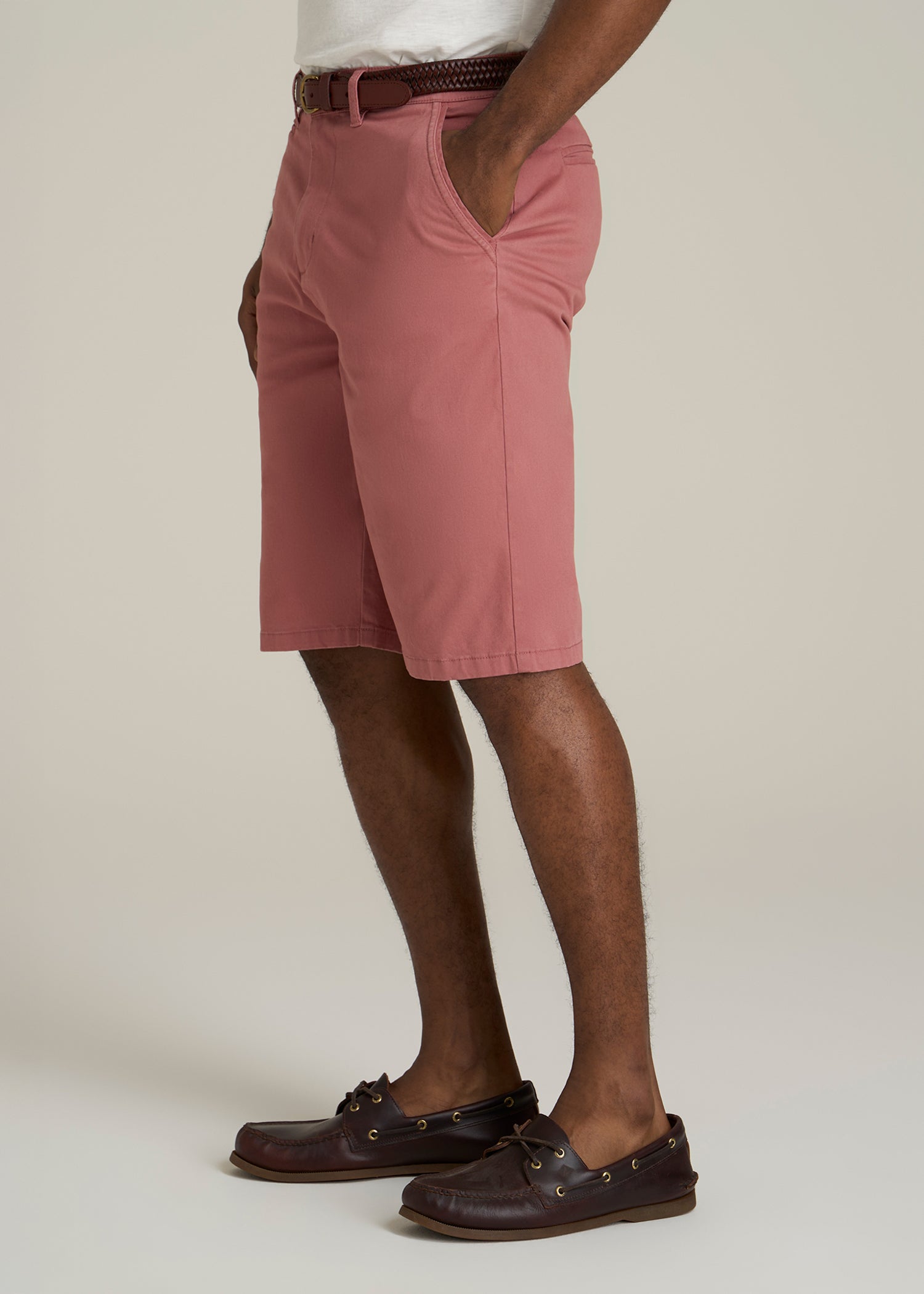 Chino Shorts for Tall Men in Withered Rose