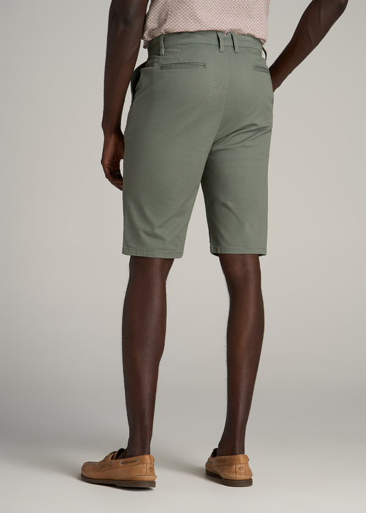 Chino Shorts for Tall Men in Wreath Green