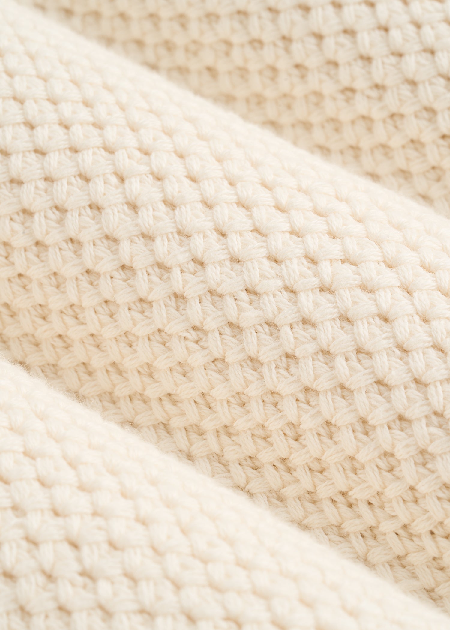 Chunky Knit Textured Crewneck Sweater for Tall Men in Natural