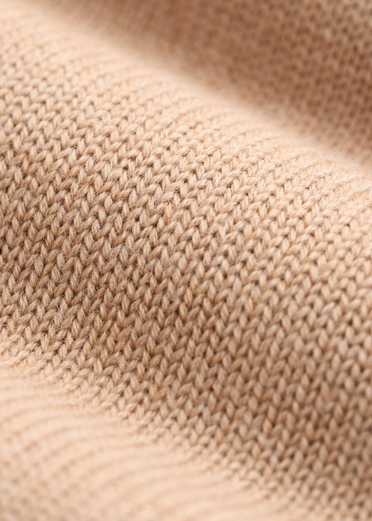 Chunky Merino Quarter Zip Sweater for Tall Men in Oat