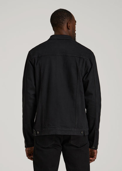 Classic Denim Jacket for Tall Men in Black