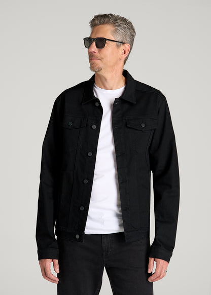 Classic Denim Jacket for Tall Men in Optimum Black