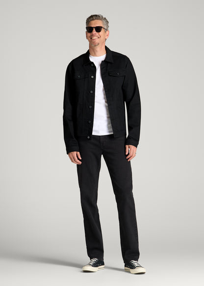 Classic Denim Jacket for Tall Men in Optimum Black