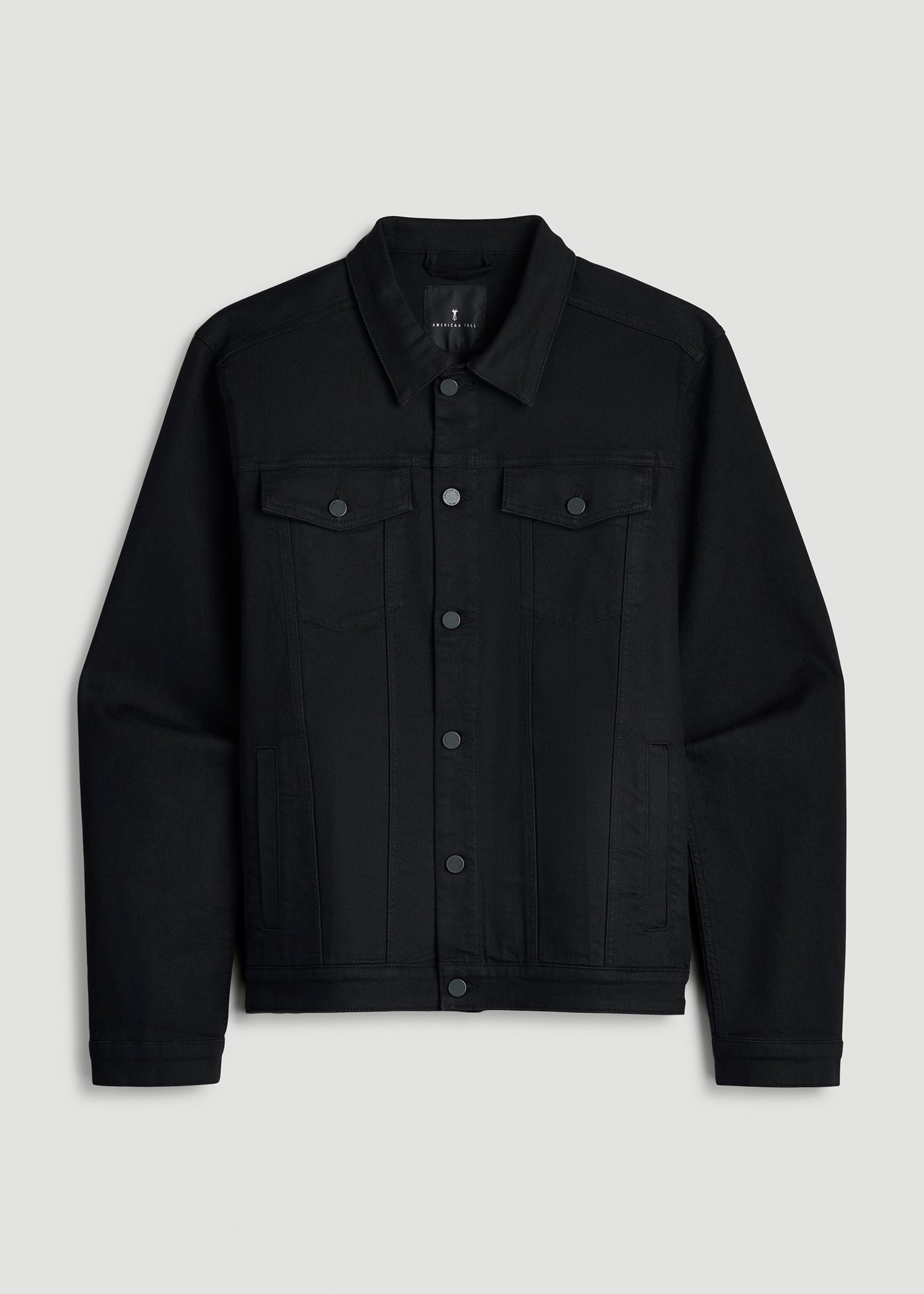 Classic Denim Jacket for Tall Men in Optimum Black