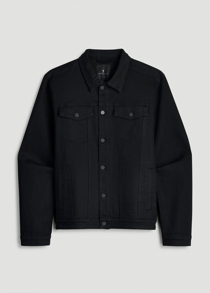 Classic Denim Jacket for Tall Men in Optimum Black