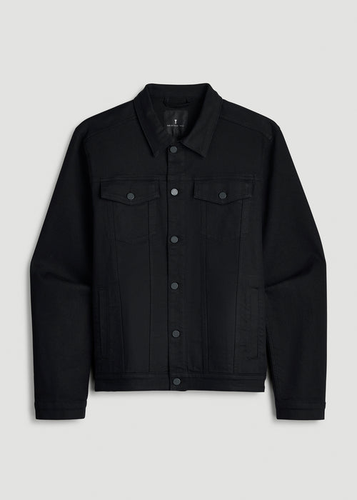 Classic Denim Jacket for Tall Men in Optimum Black
