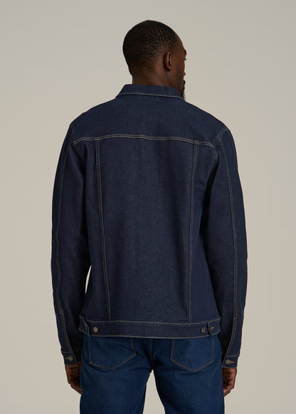 Classic Denim Jacket for Tall Men in Rinse Wash
