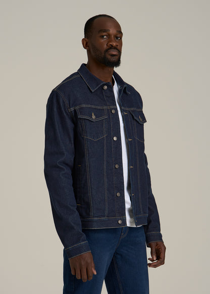 Classic Denim Jacket for Tall Men in Rinse Wash