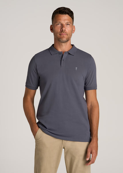 Tall Men's Polo Shirt with Embroidered Logo American Tall