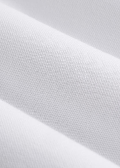 Classic Polo with Embroidered Logo for Tall Men in Bright White