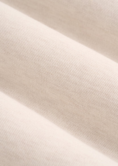 Classic Polo with Embroidered Logo for Tall Men in Heathered Oatmeal