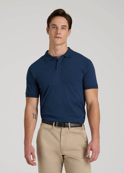 polo dress shirts for men Classic Polo with Embroidered Logo for Tall Men in Marine Navy M / Tall / Marine Navy