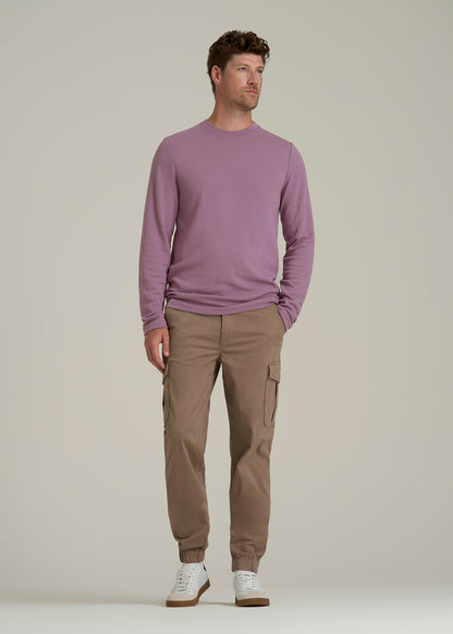 Cloud Knit Waffle Long Sleeve for Tall Men in Grapeade
