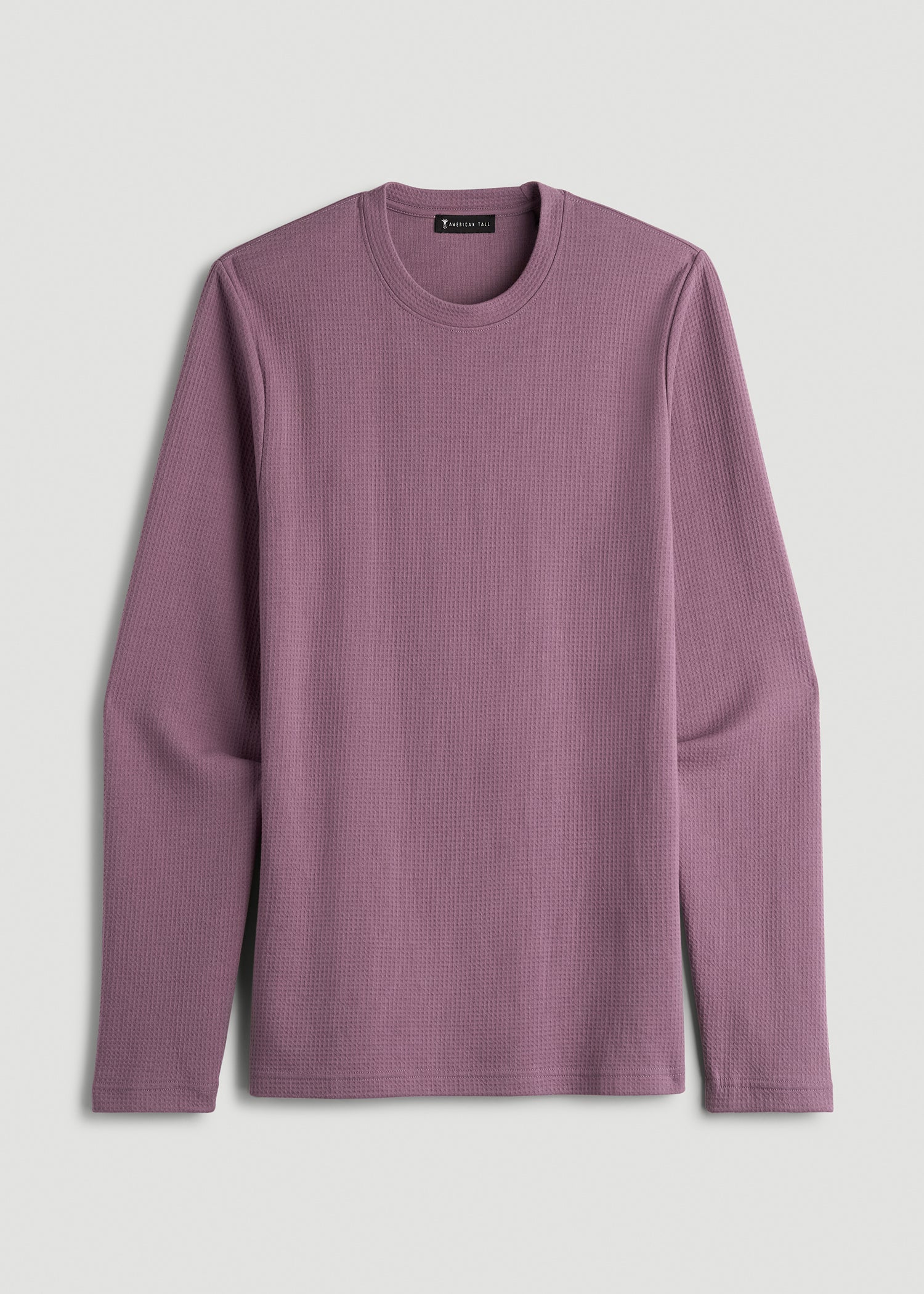 Cloud Knit Waffle Long Sleeve for Tall Men in Grapeade