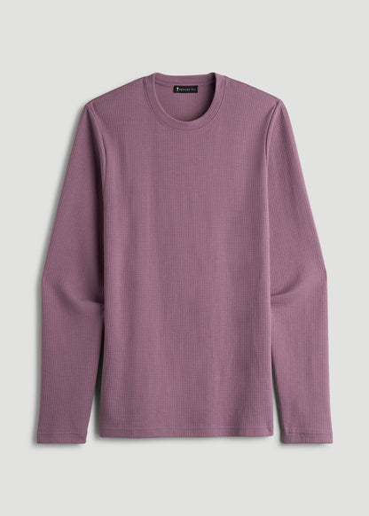 Cloud Knit Waffle Long Sleeve for Tall Men in Grapeade