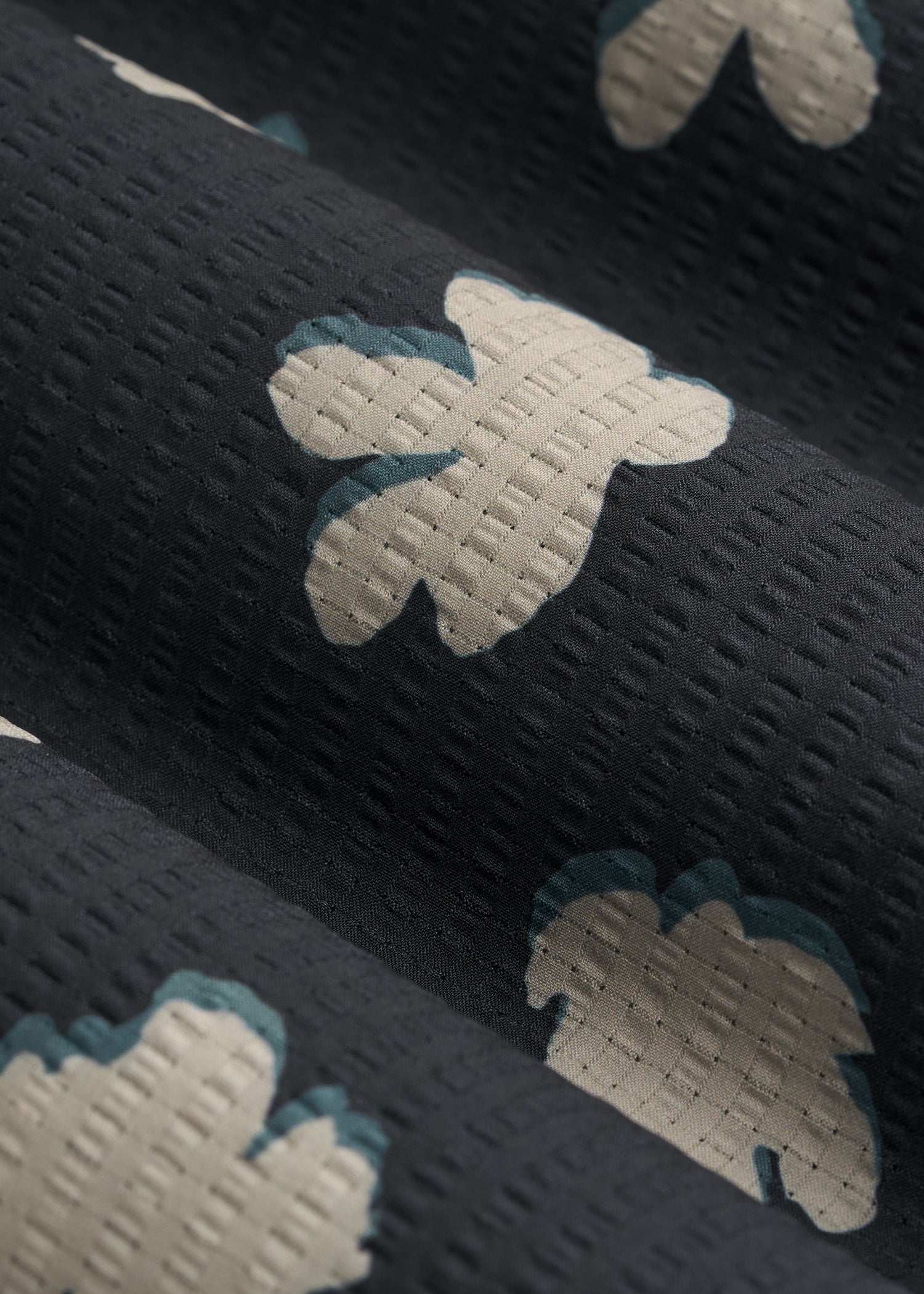 Coastal Perforated Polo Shirt for Tall Men in Navy and Bone Floral