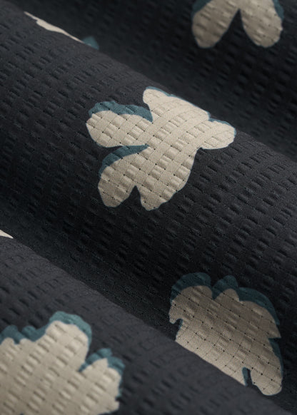 Coastal Perforated Polo Shirt for Tall Men in Navy and Bone Floral