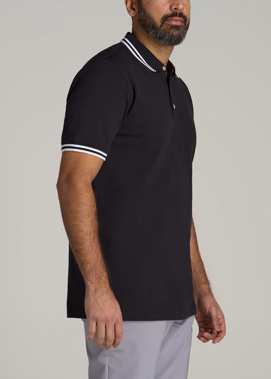 Contrast Tipped Polo Men's in Black