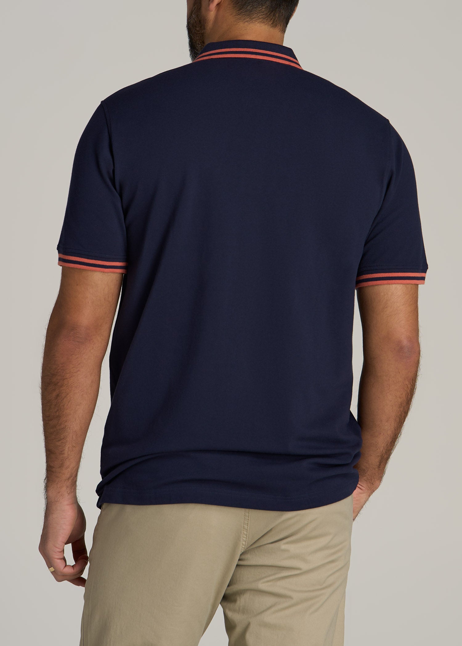 Contrast Tipped Tall Men's Polo Shirt | American Tall