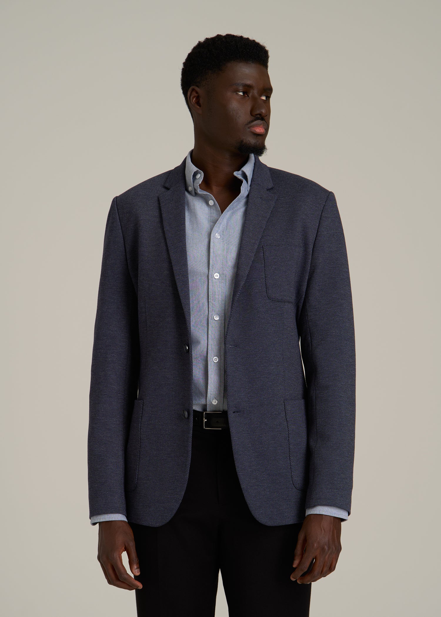Core Blazer for Tall Men in Navy Diagonal