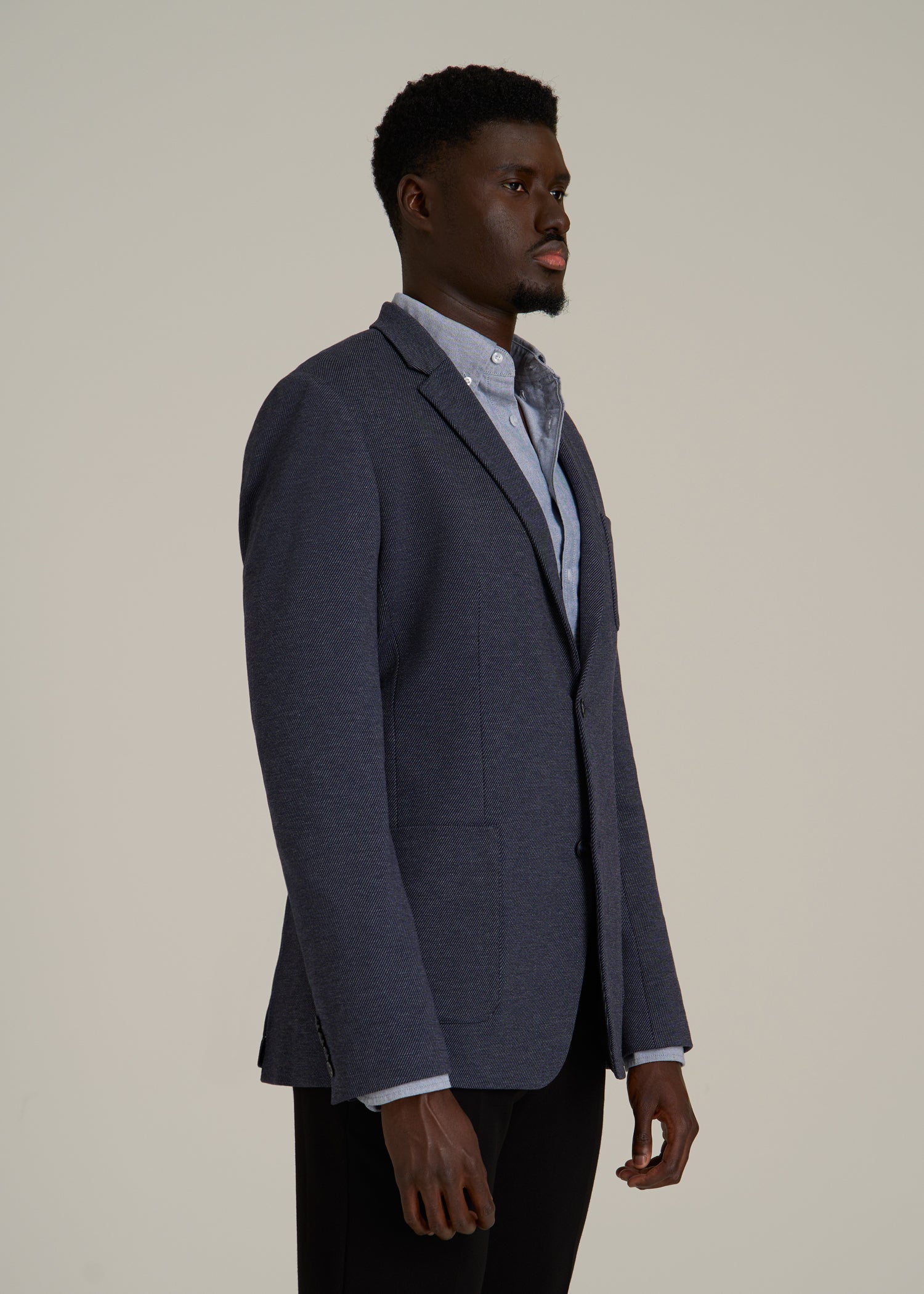 Core Blazer for Tall Men in Navy Diagonal