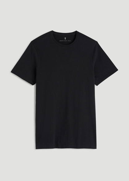 Core Cotton Crewneck Tee for Tall Men in Black