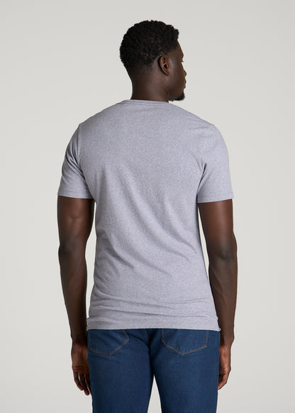 Core Cotton Crewneck Tee for Tall Men in Blue Granite Melange