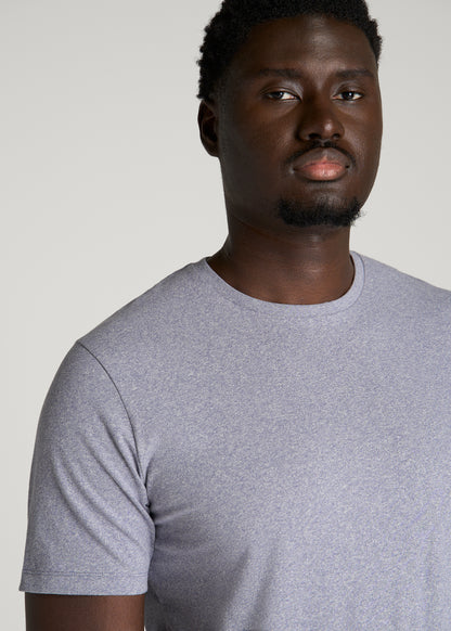 Core Cotton Crewneck Tee for Tall Men in Blue Granite Melange