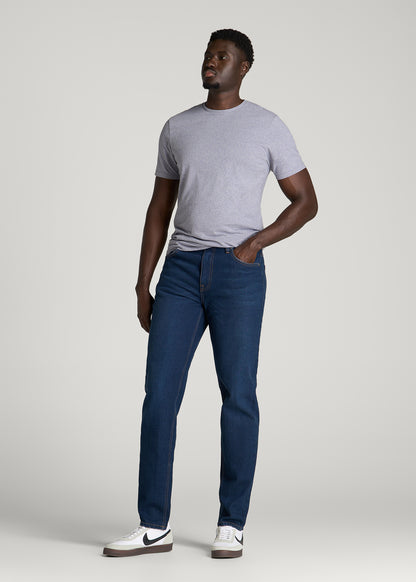Core Cotton Crewneck Tee for Tall Men in Blue Granite Melange