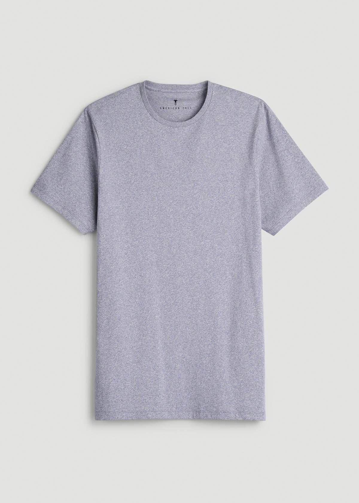 Core Cotton Crewneck Tee for Tall Men in Blue Granite Melange