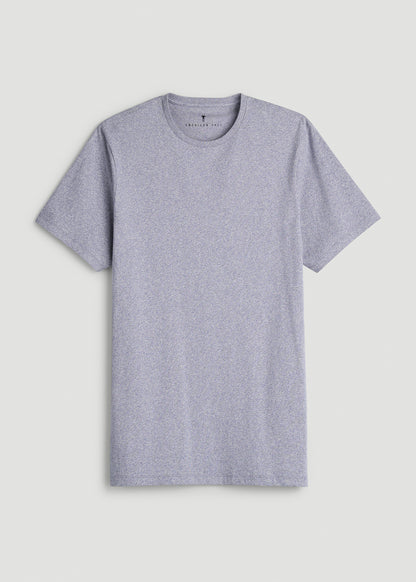 Core Cotton Crewneck Tee for Tall Men in Blue Granite Melange