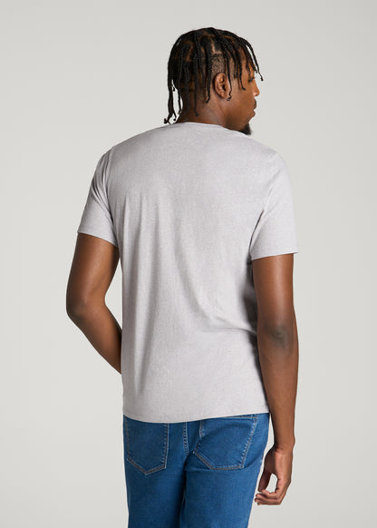 Core Cotton Crewneck Tee for Tall Men in Dusty Lilac Melange
