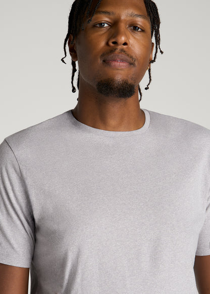 Core Cotton Crewneck Tee for Tall Men in Dusty Lilac Melange