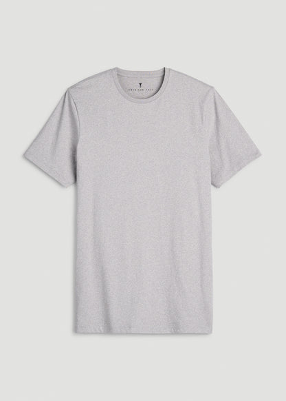 Core Cotton Crewneck Tee for Tall Men in Dusty Lilac Melange