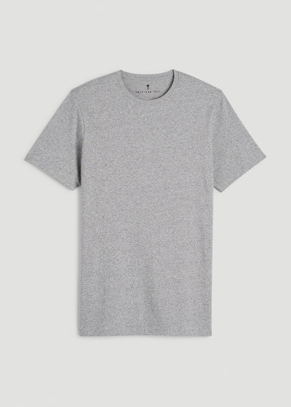 Core Cotton Crewneck Tee for Tall Men in Heathered Grey