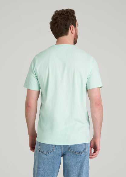 Core Cotton Crewneck Tee for Tall Men in Opal Blue
