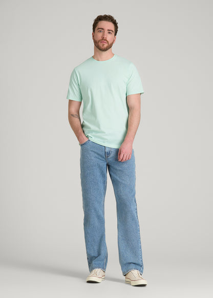Core Cotton Crewneck Tee for Tall Men in Opal Blue