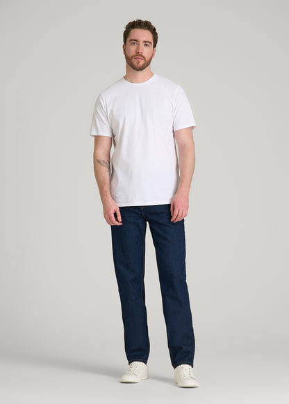 Core Cotton Crewneck Tee for Tall Men in White