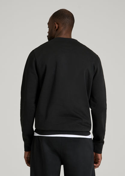Core Motion Fleece Crewneck for Tall Men in Black