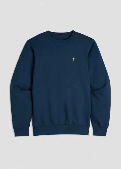 Core Motion Fleece Crewneck for Tall Men in Navy Blue