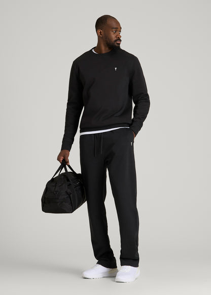 Core Motion Fleece Straight Leg Sweatpants for Tall Men in Black