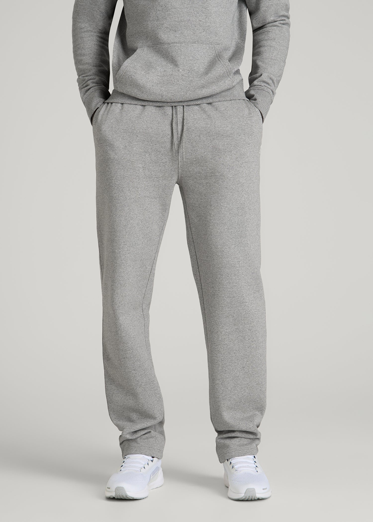 Core Motion Fleece Straight Leg Sweatpants for Tall Men in Heathered Grey