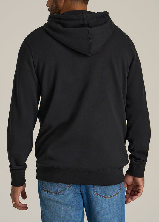 Logo Hoodie for Tall Men in Black