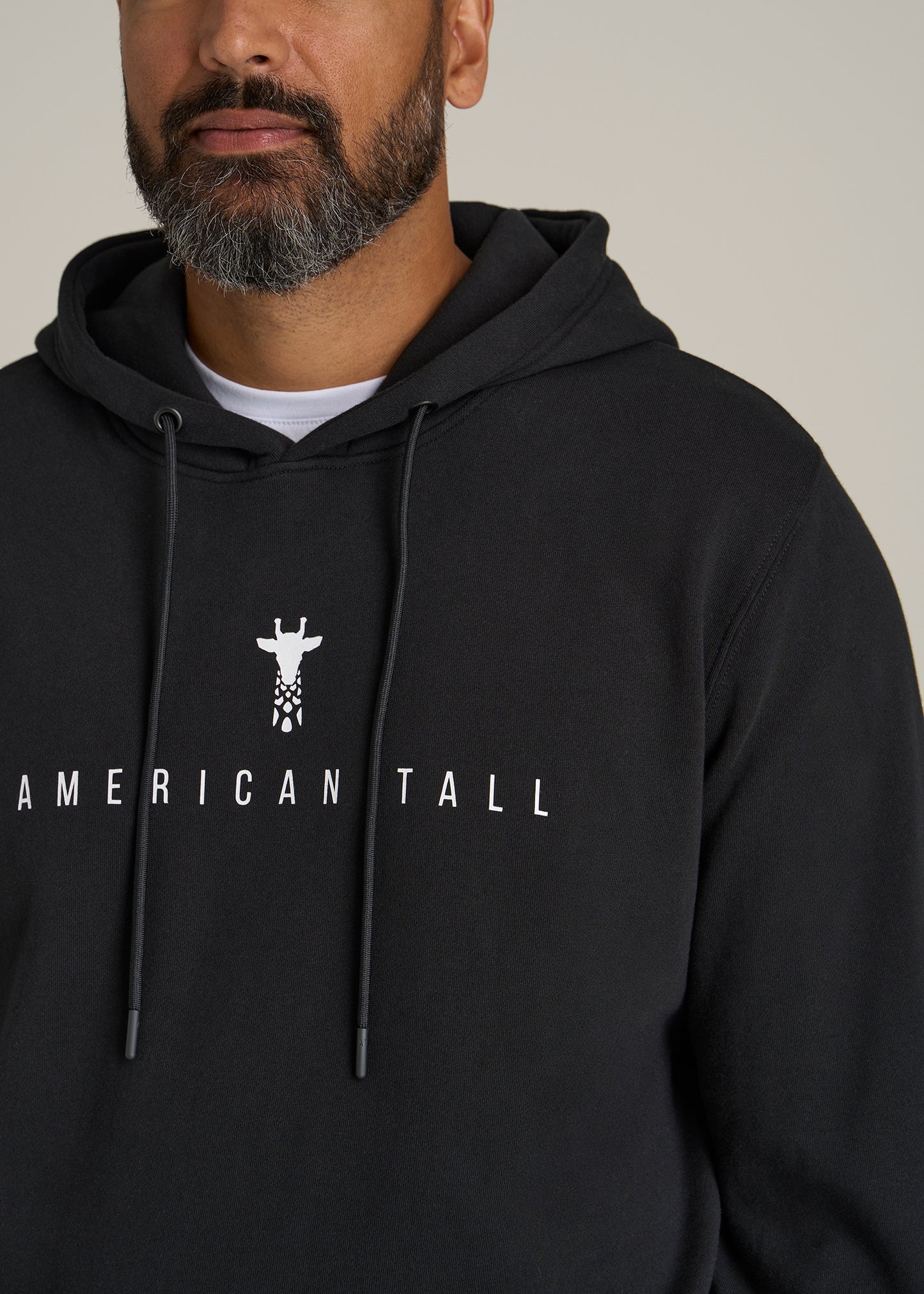 Logo Hoodie for Tall Men in Black